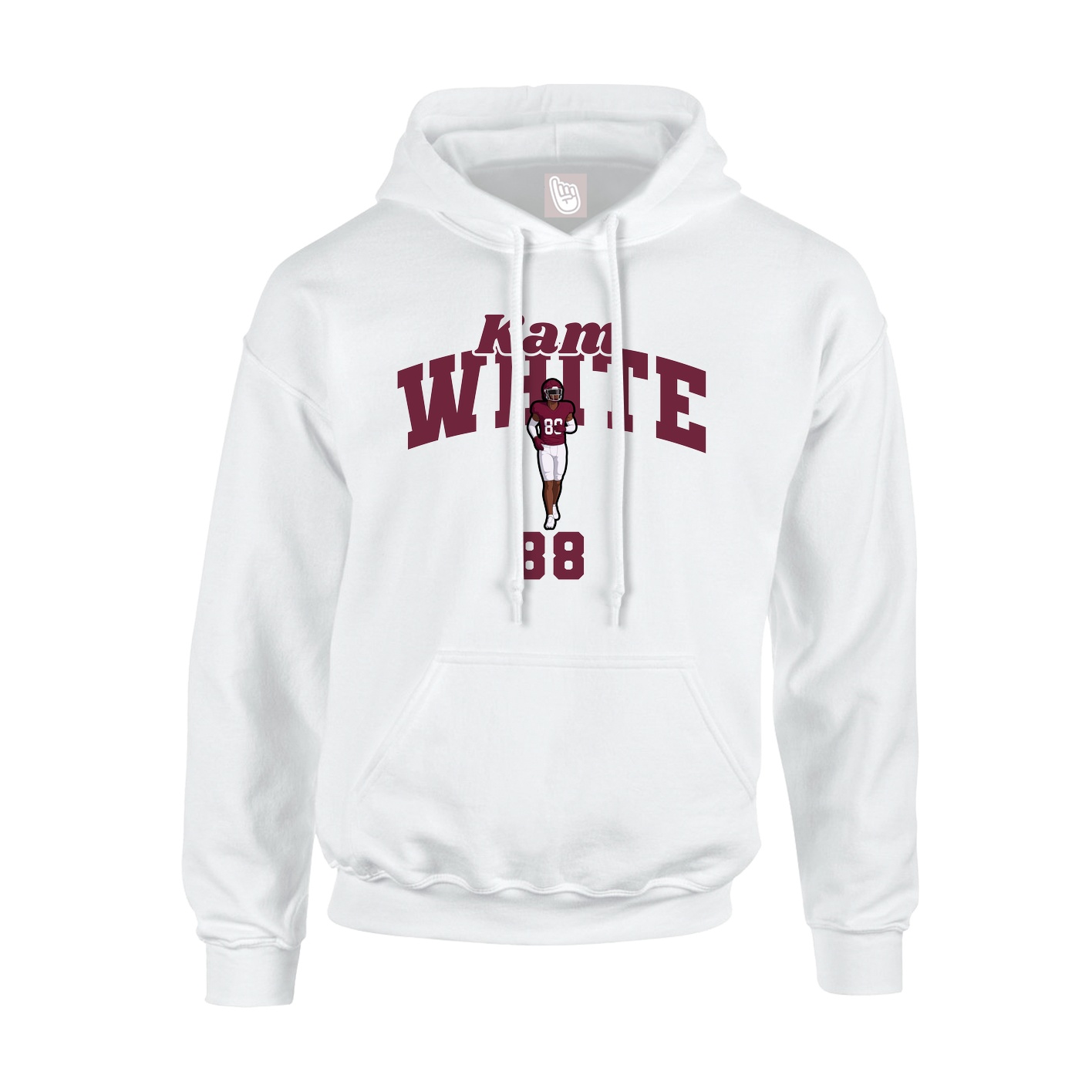 Youth Hoodie — Signature Arch in White