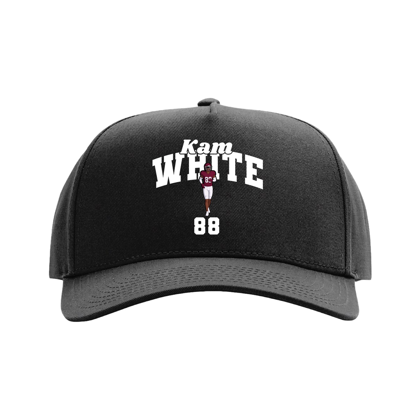 Full Fabric Five-Panel Champ Cap — Signature Arch in Black
