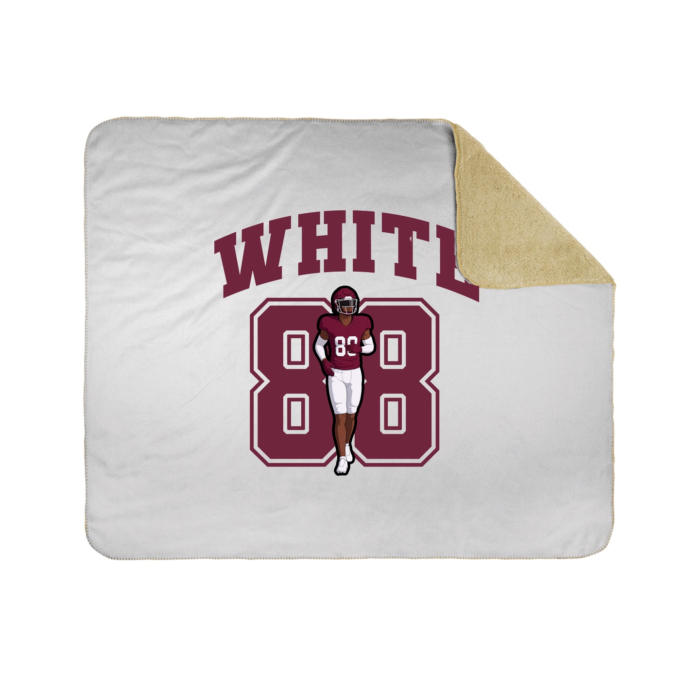 Throw Blanket — Number in White
