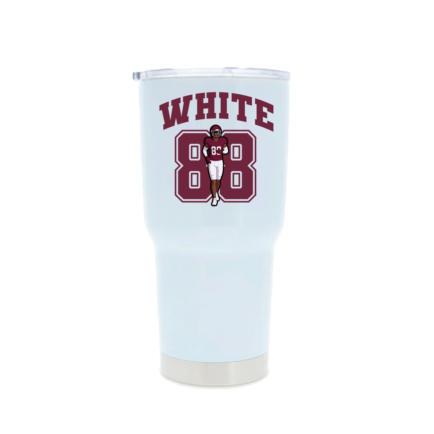 30oz Stainless Steel Tumbler — Number in White