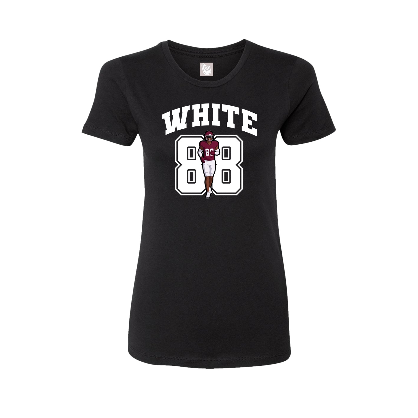 Fitted Women's Tee — Number in Black