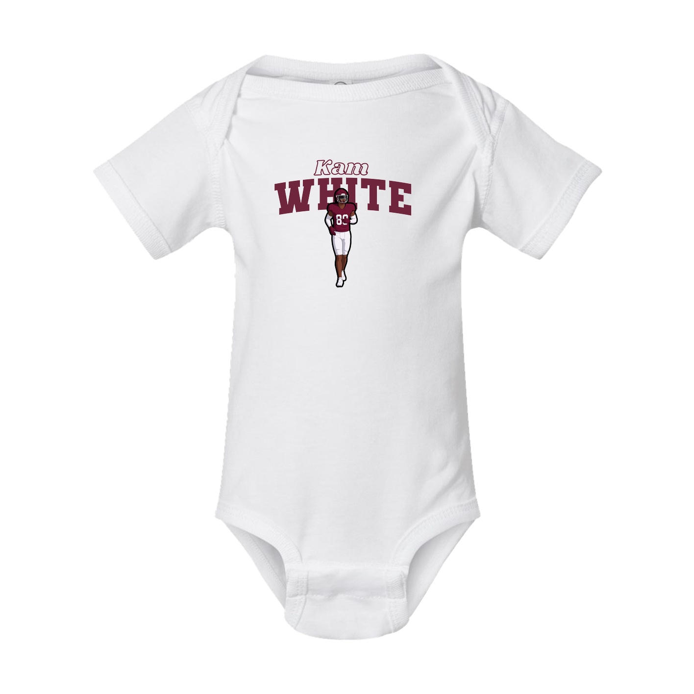 Baby Onesie — Name Arch in White