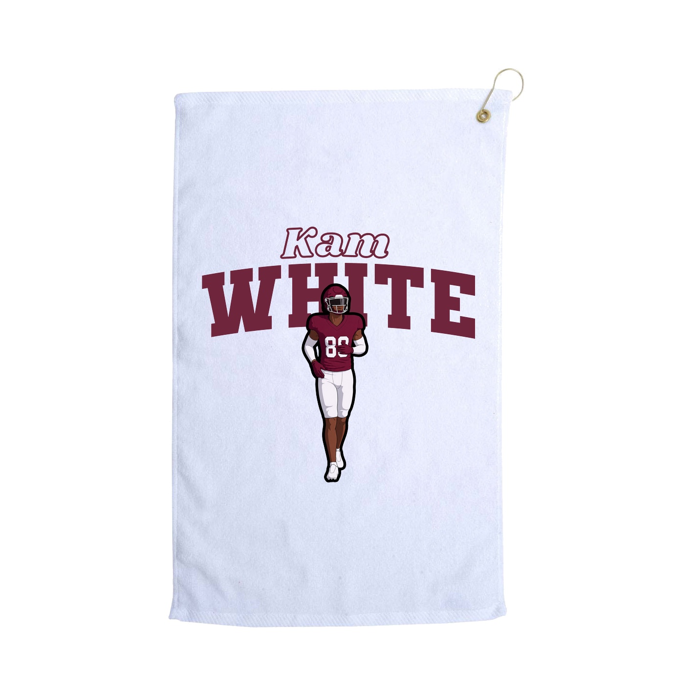 Golf Towel — Name Arch in White