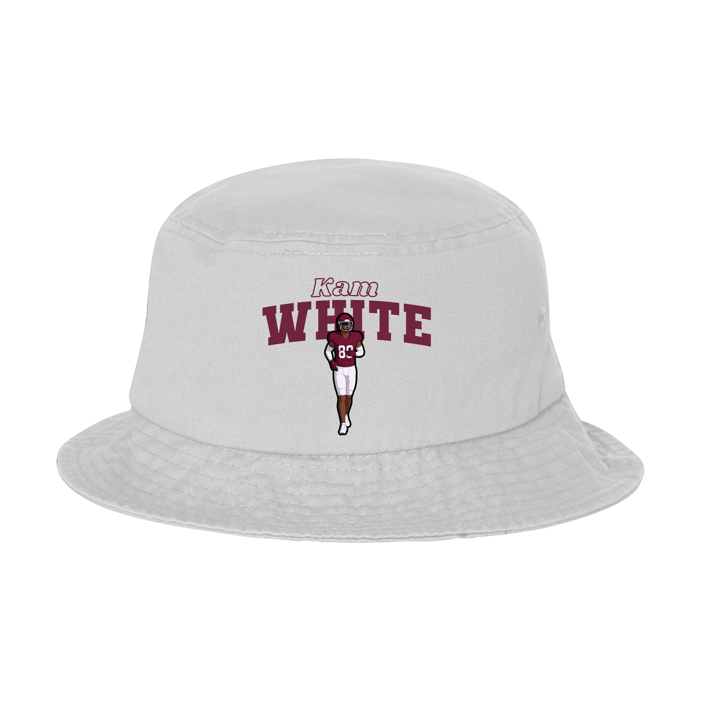 Bucket Cap — Name Arch in White