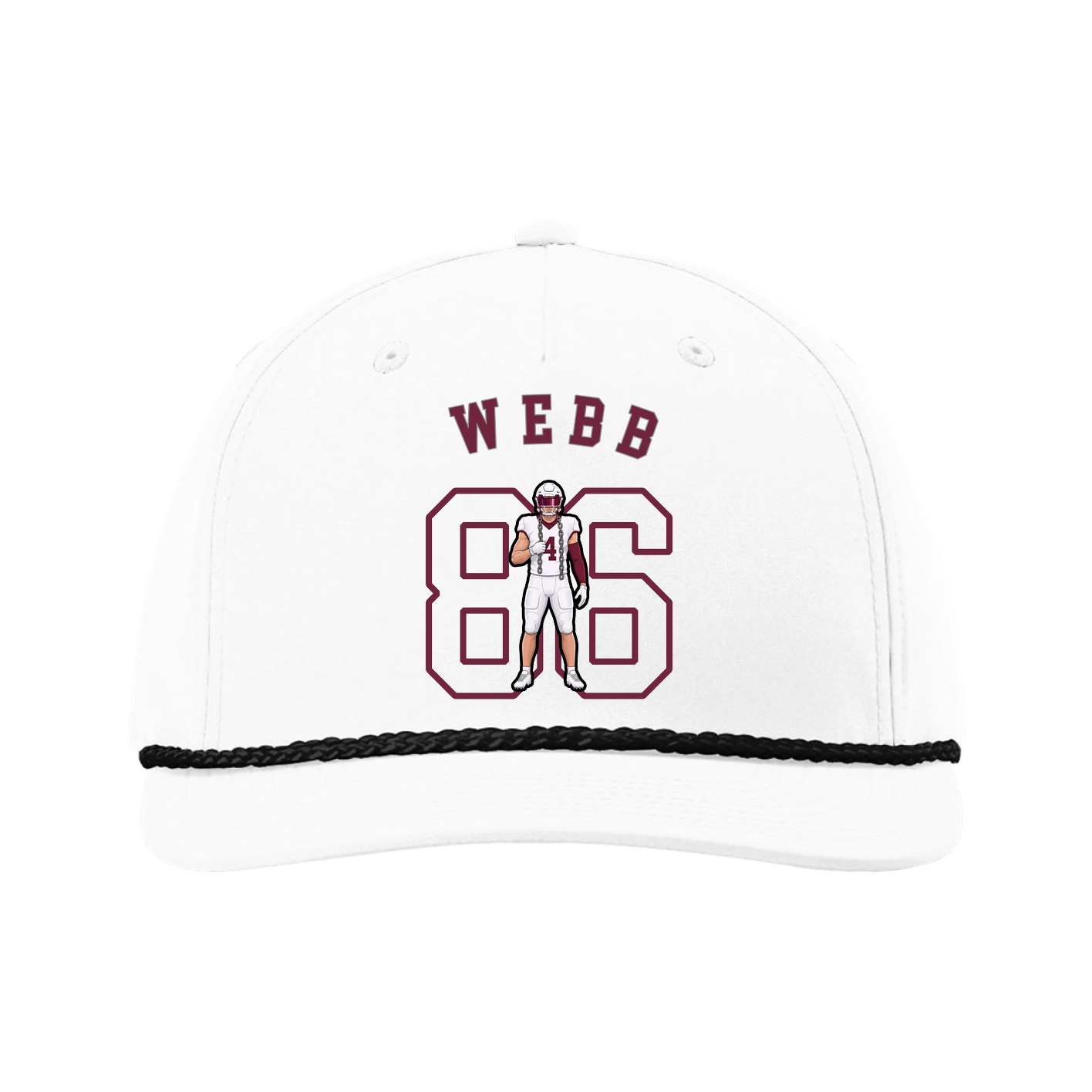 Five-Panel Classic Rope Cap — Shirsey Arch in White