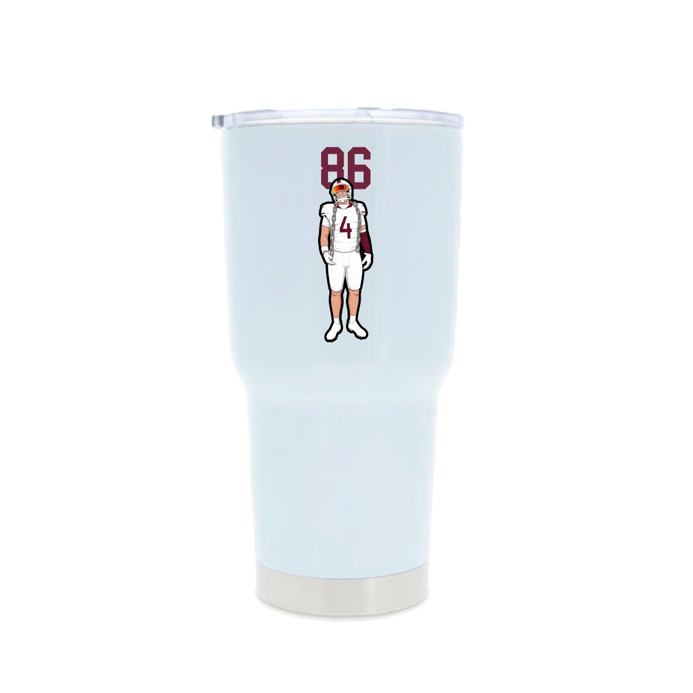 30oz Stainless Steel Tumbler — Number Top in White