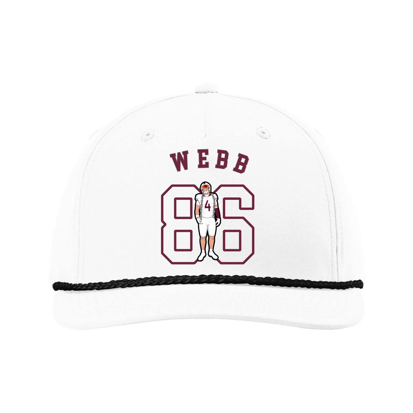 Five-Panel Classic Rope Cap — Shirsey Arch in White