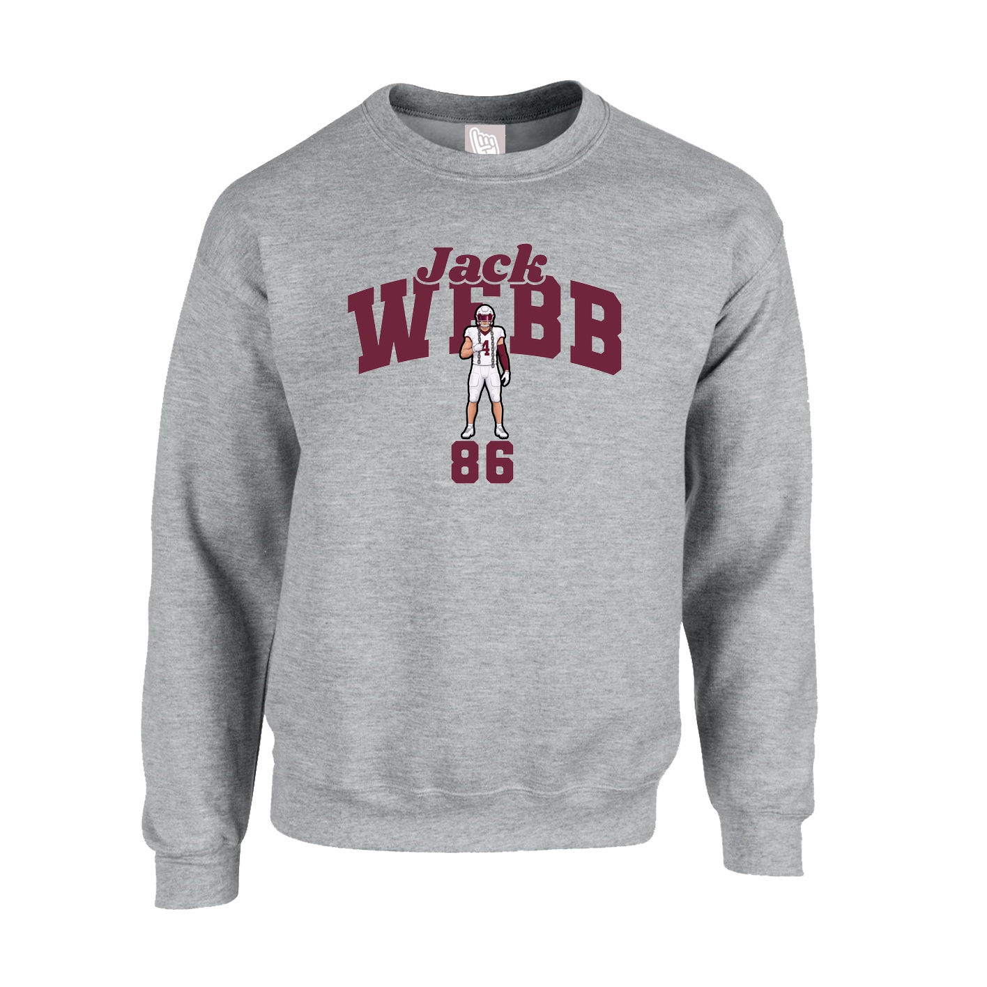 Fleece Crew — Signature Arch in Grey