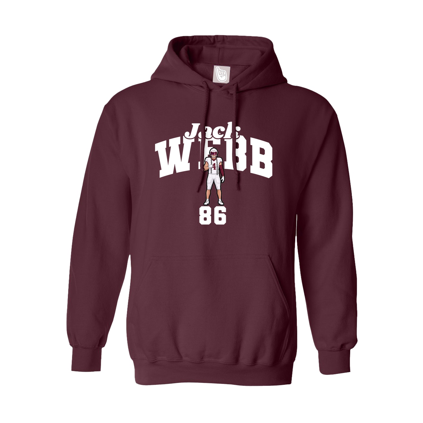 Youth Hoodie — Signature Arch in Maroon