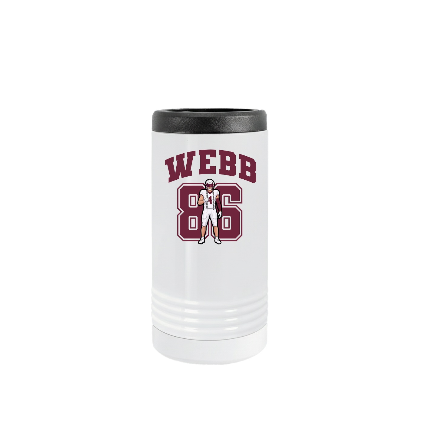 Slim Beverage Holder — Number in White
