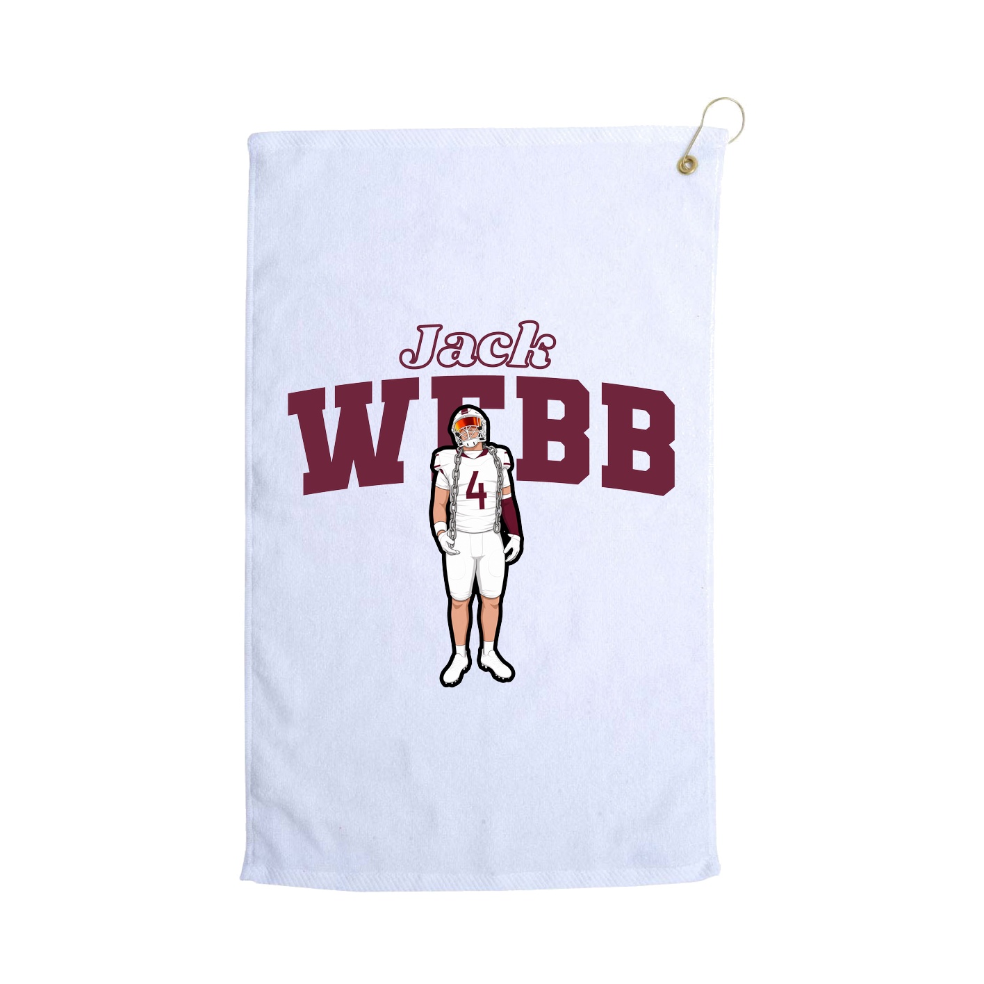 Golf Towel — Name Arch in White