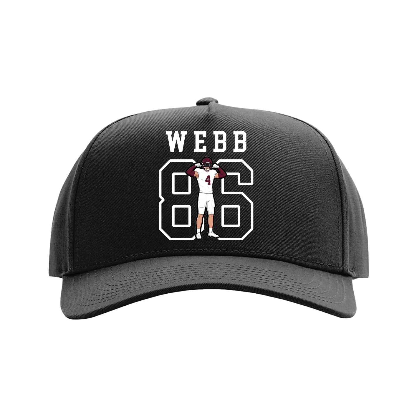 Full Fabric Five-Panel Champ Cap — Shirsey in Black
