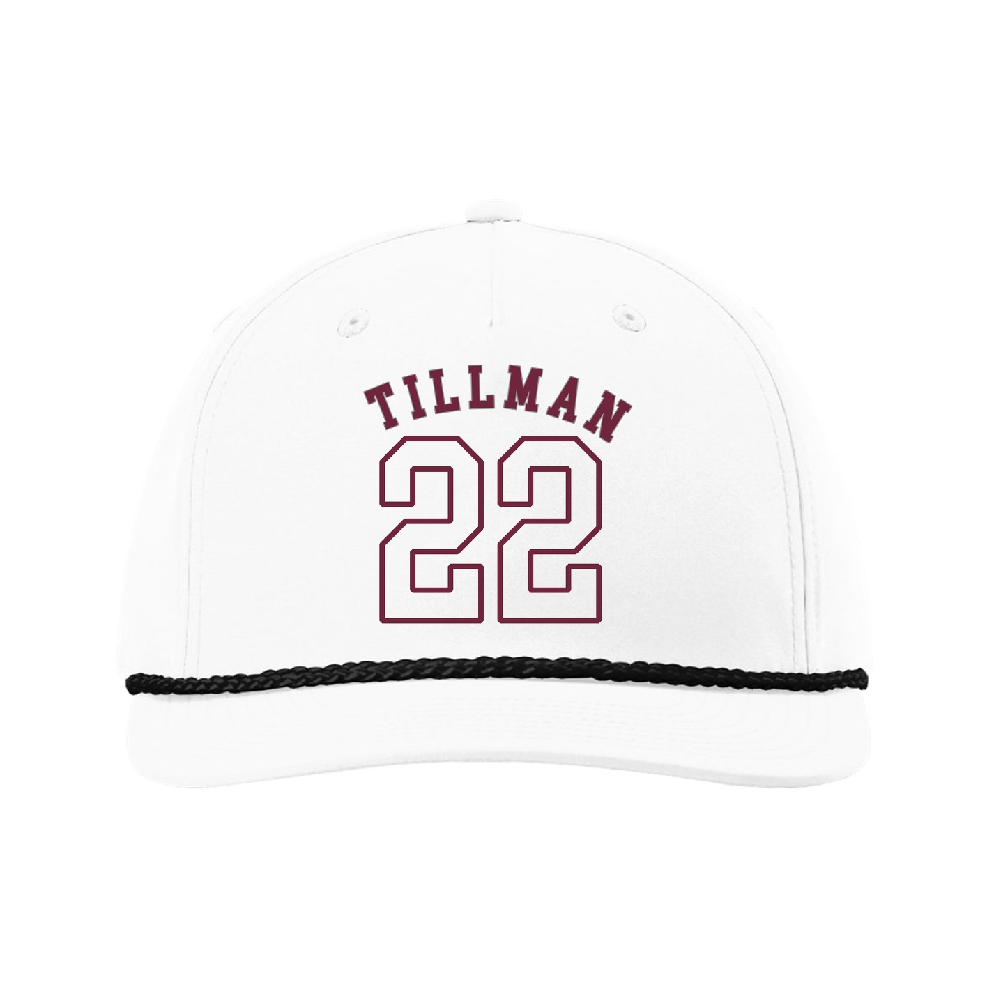 Five-Panel Classic Rope Cap — Shirsey Arch in White