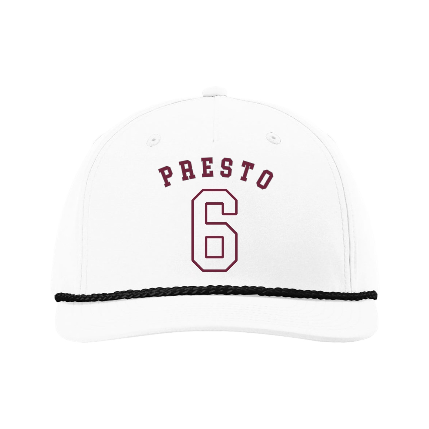 Five-Panel Classic Rope Cap — Shirsey Arch in White