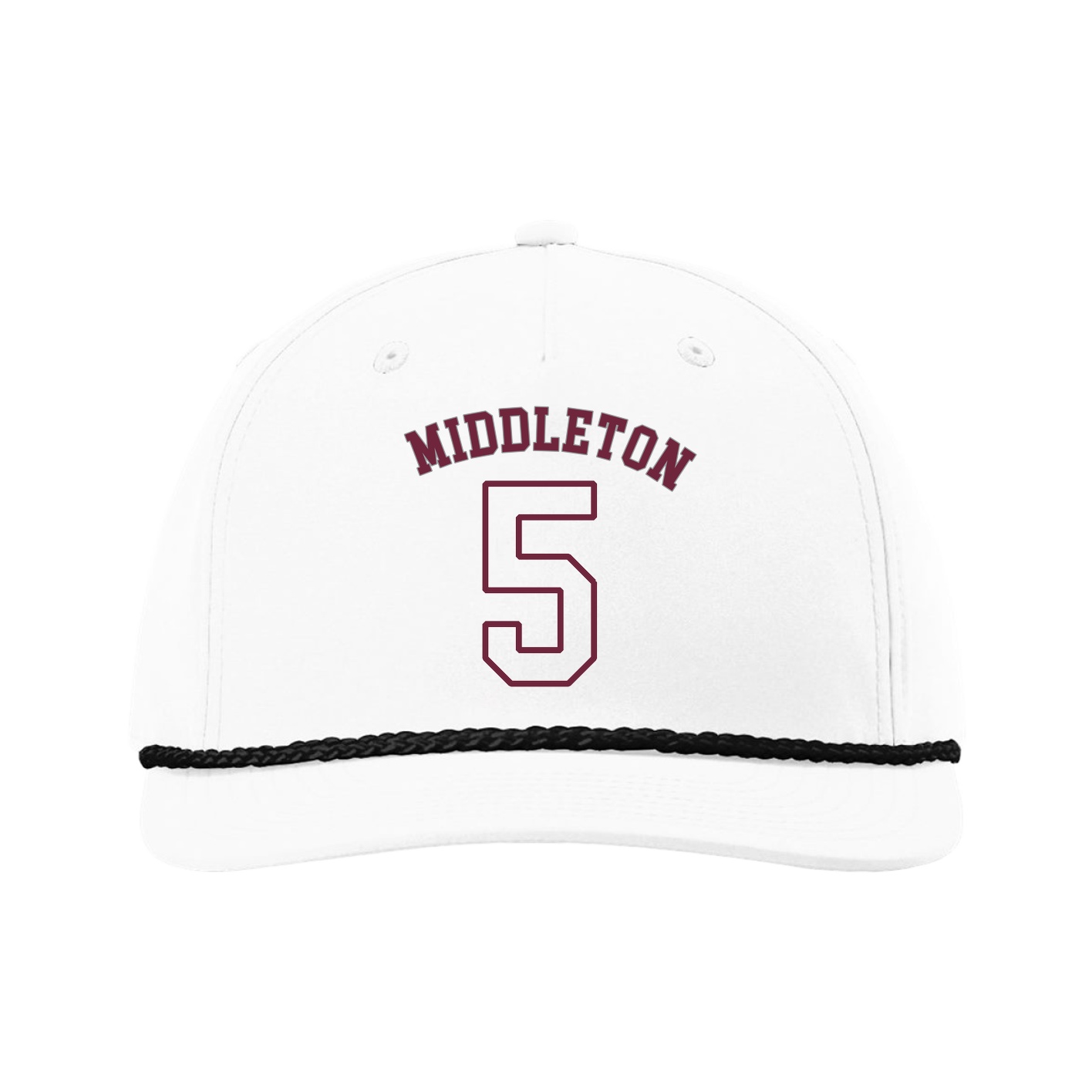 Five-Panel Classic Rope Cap — Shirsey Arch in White