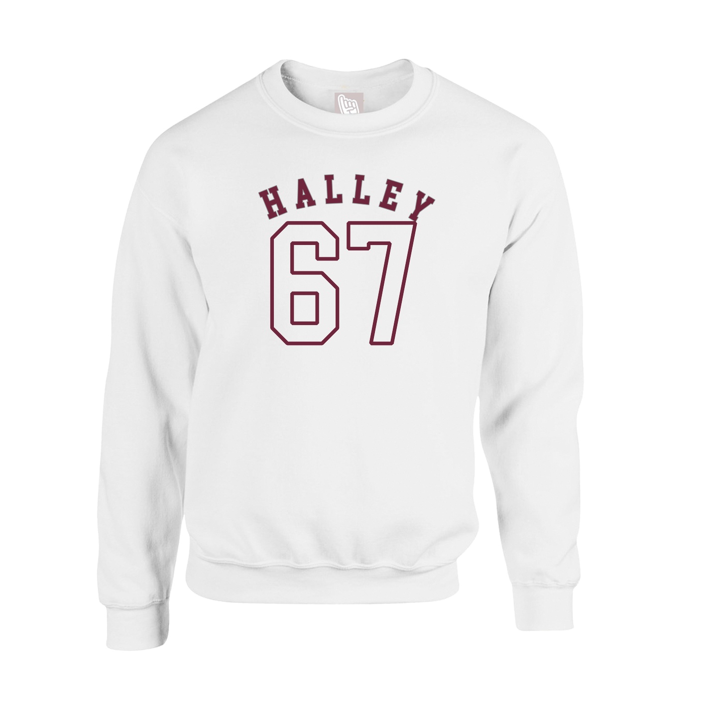 Fleece Crew — Shirsey Arch in White