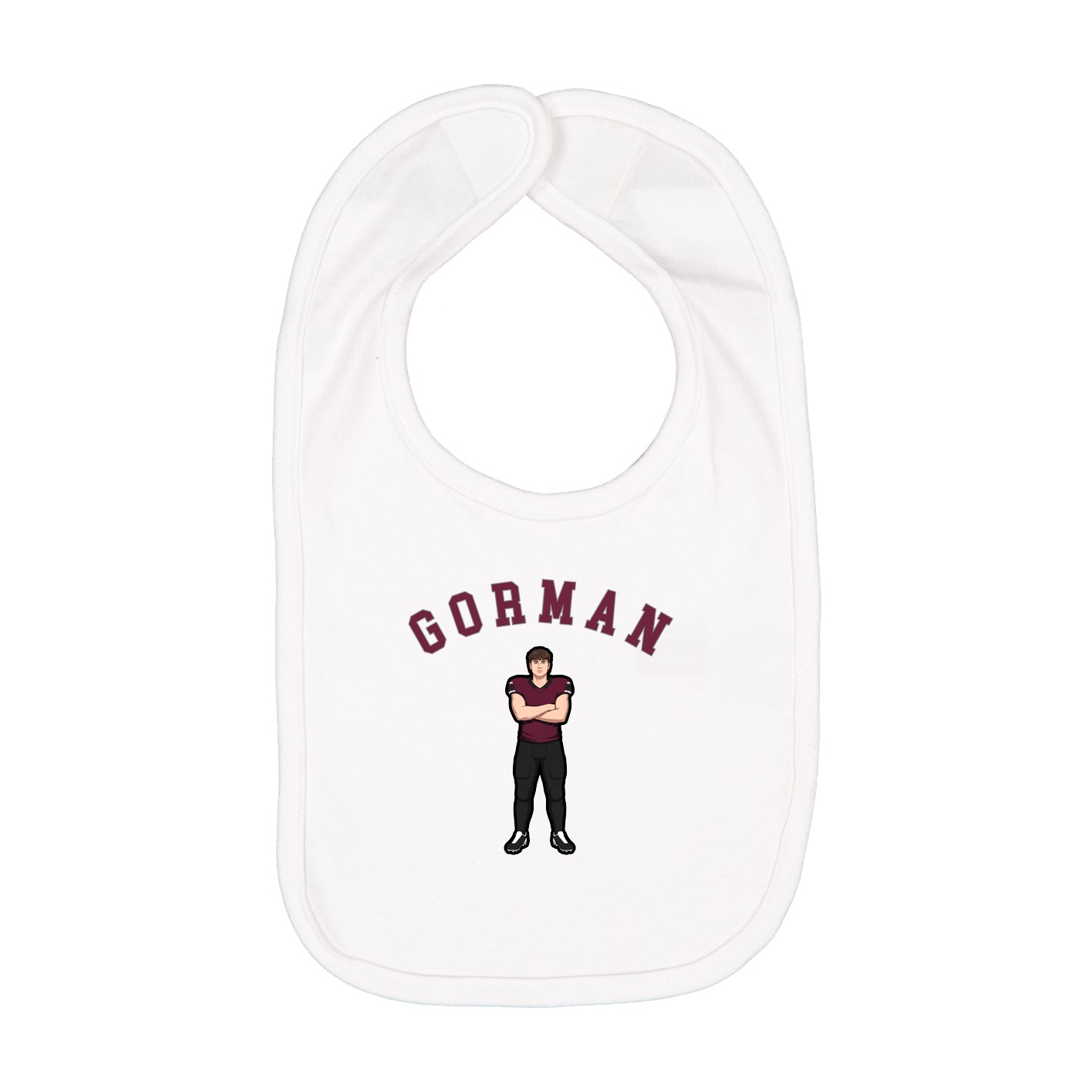 Infant Bib — Shirsey Arch in White