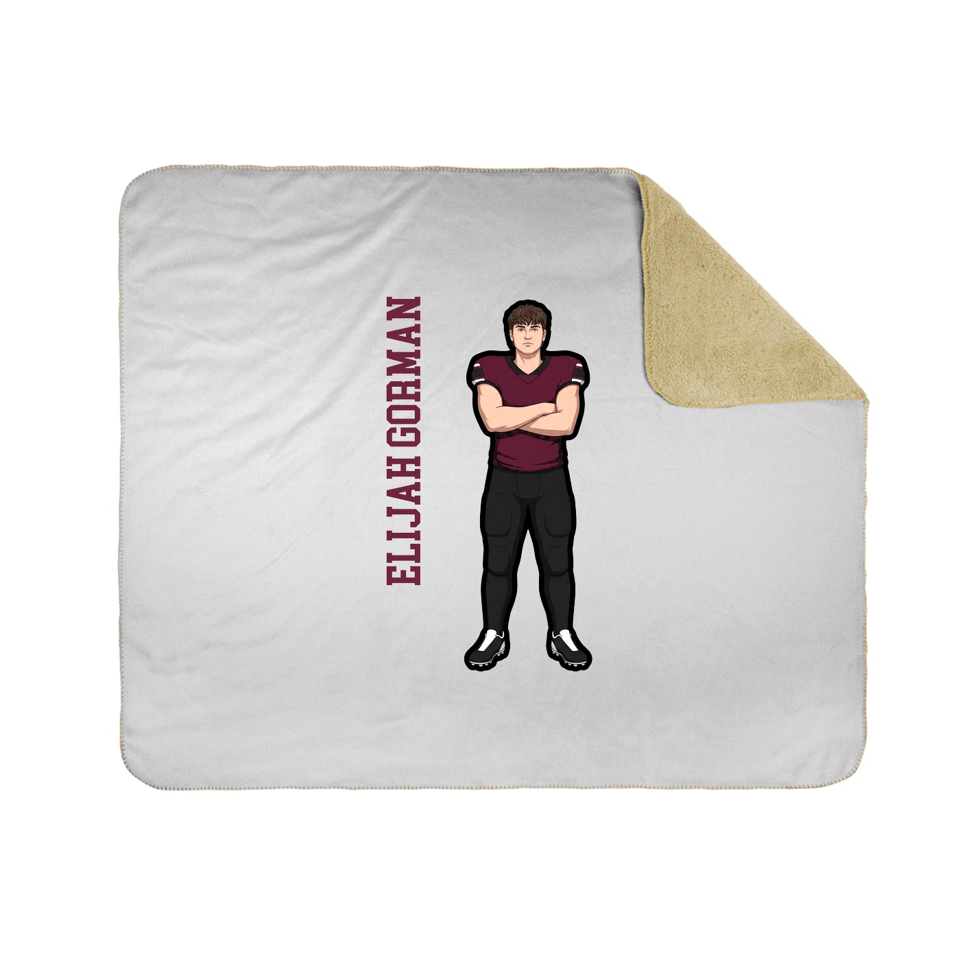 Throw Blanket — Name Vertical in White