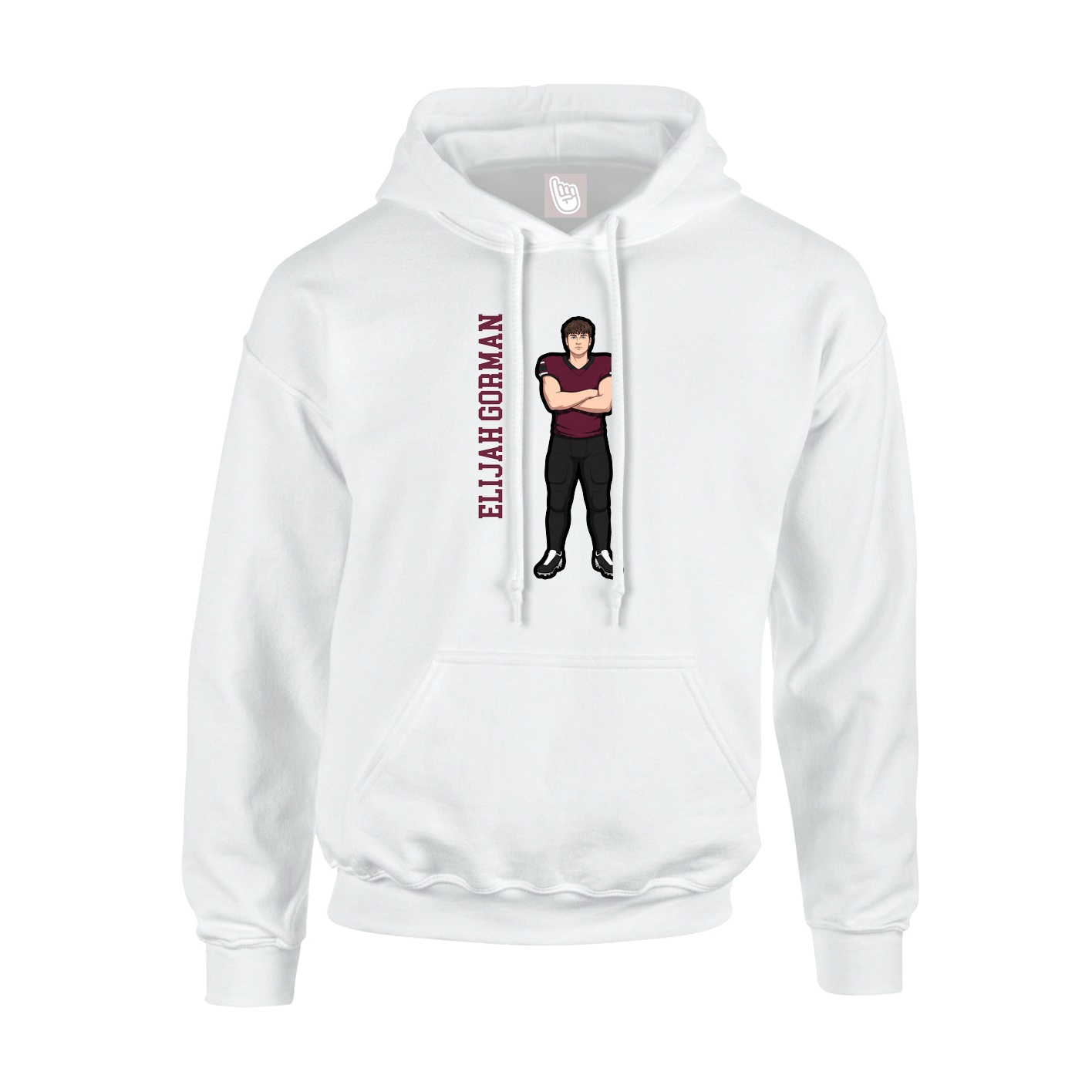 Youth Hoodie — Name Vertical in White