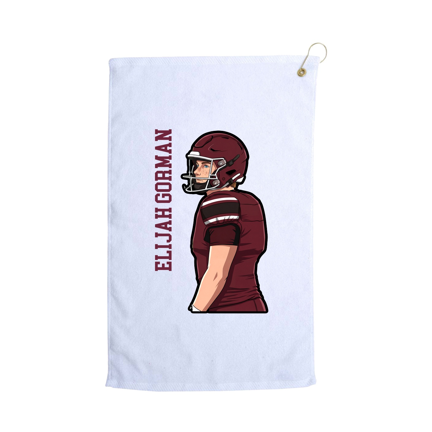 Golf Towel — Name Vertical in White