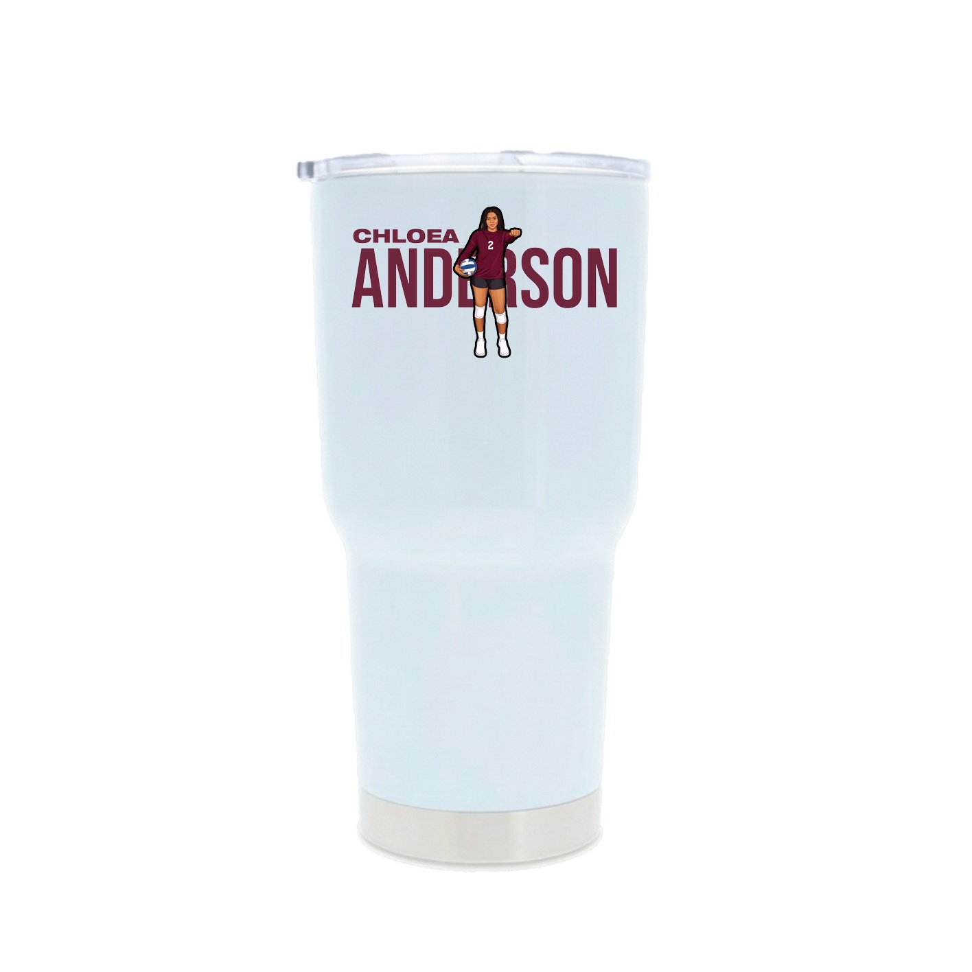 30oz Stainless Steel Tumbler — Player Name in White