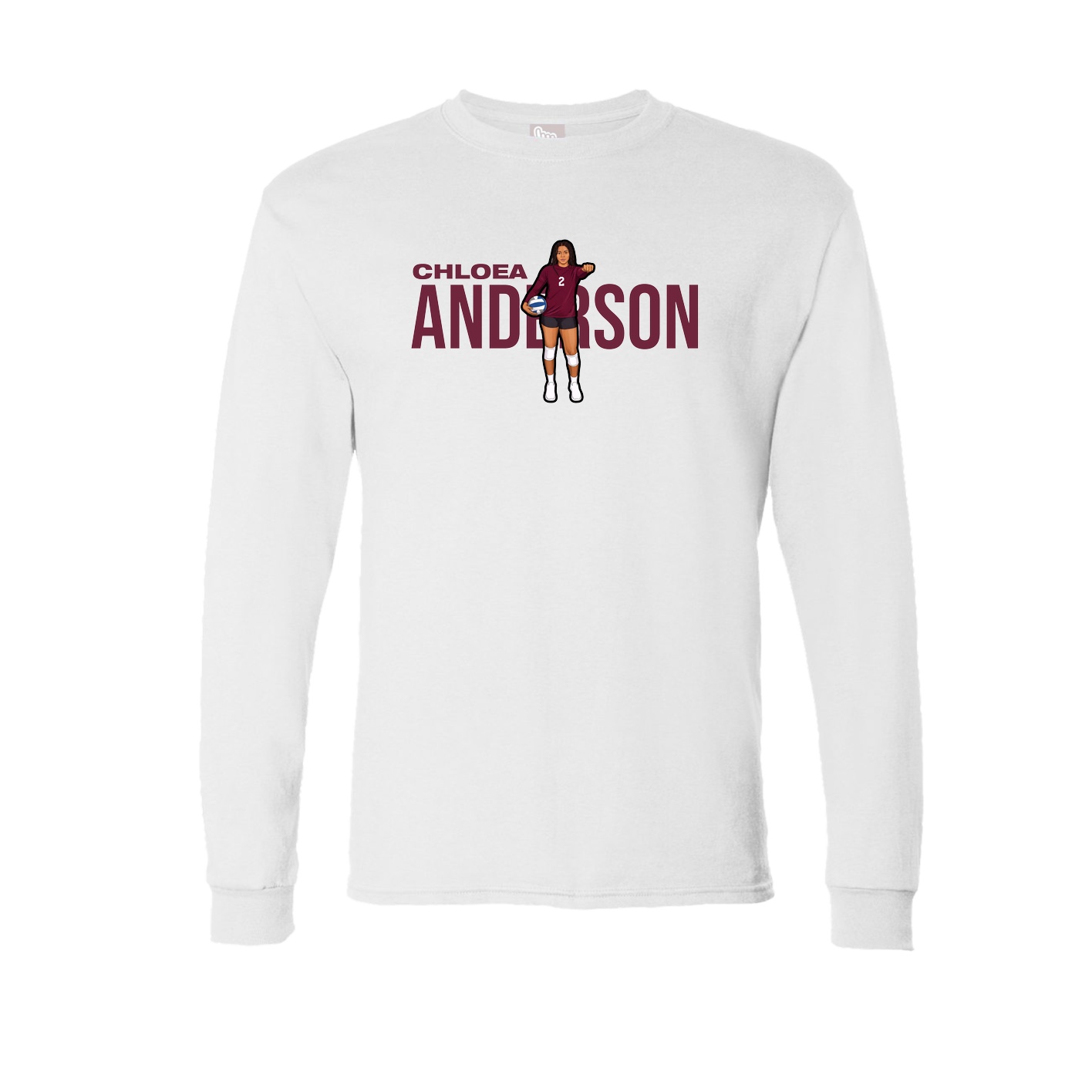 Long Sleeve Tee — Player Name in White