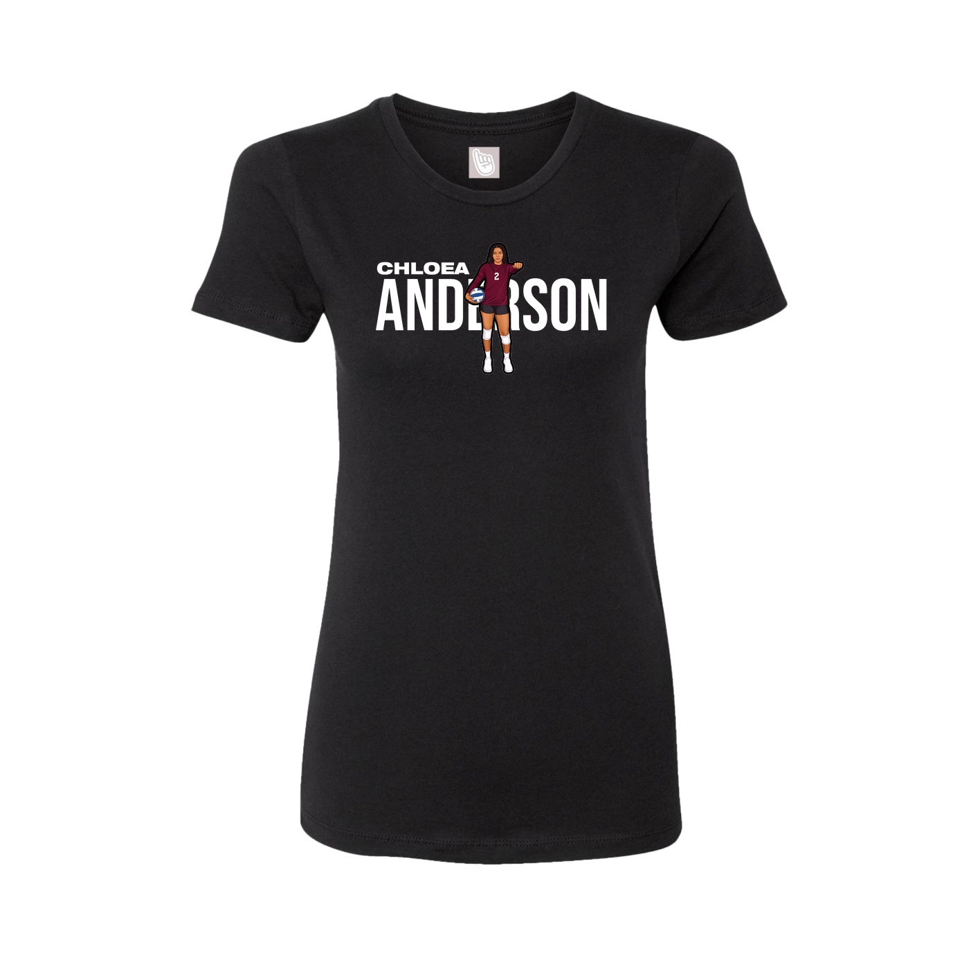 Fitted Women's Tee — Player Name in Black
