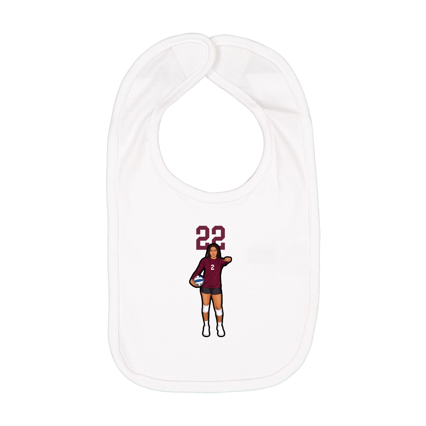 Infant Bib — Number Top in White