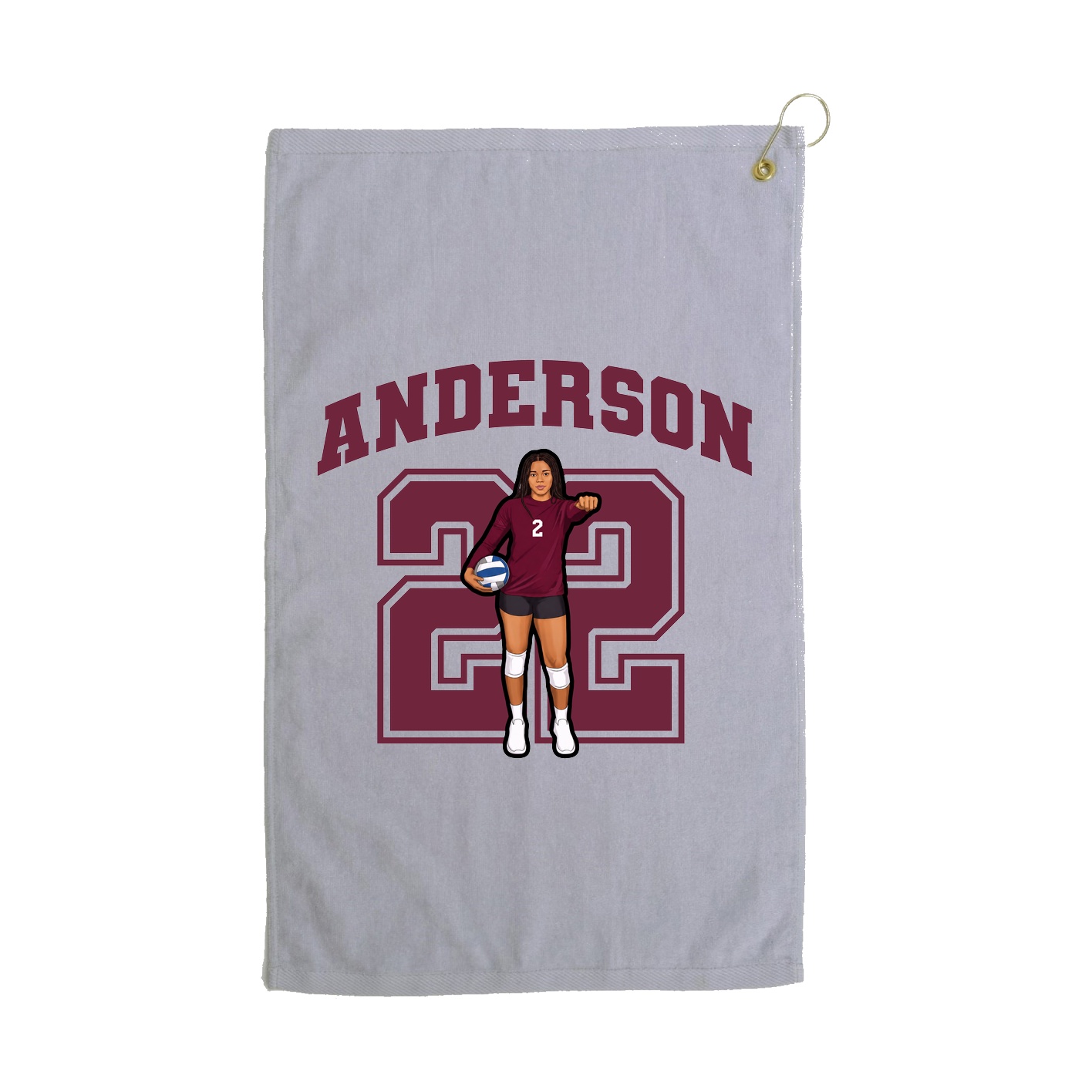 Golf Towel — Number in Grey