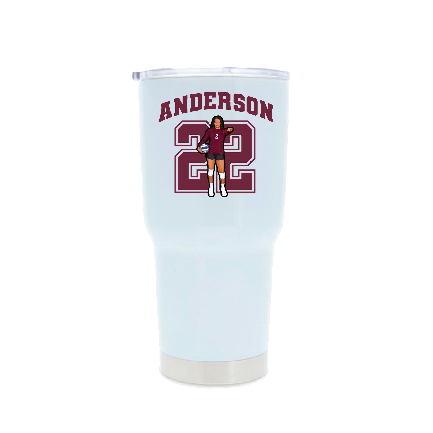 30oz Stainless Steel Tumbler — Number in White