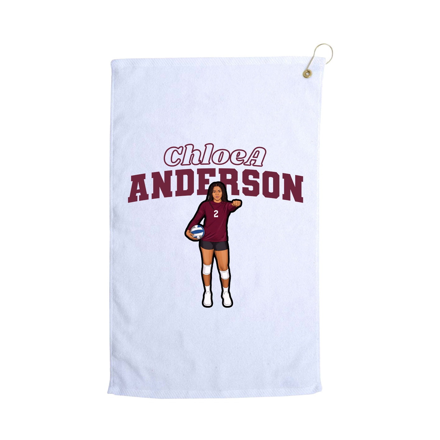 Golf Towel — Name Arch in White