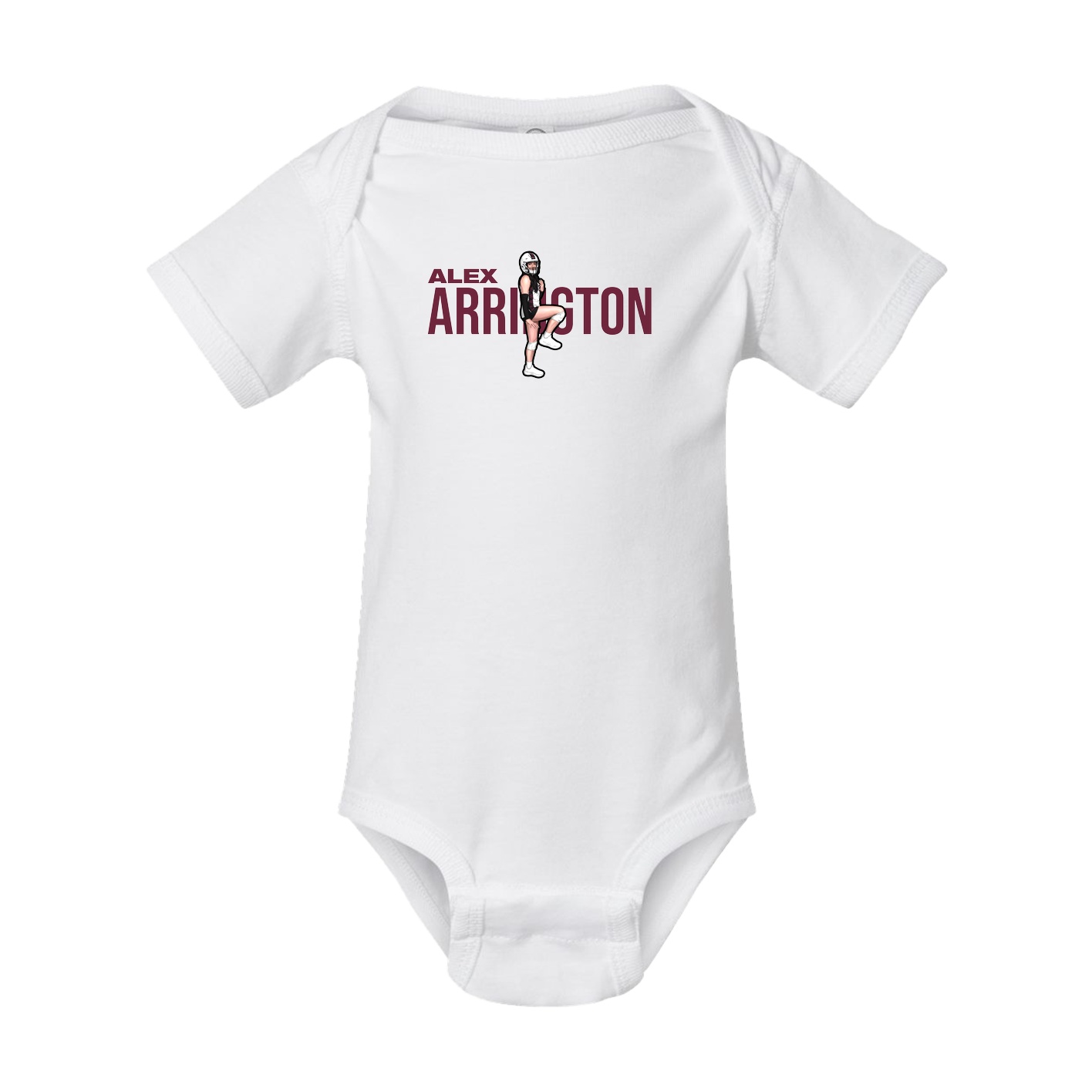 Baby Onesie — Player Name in White