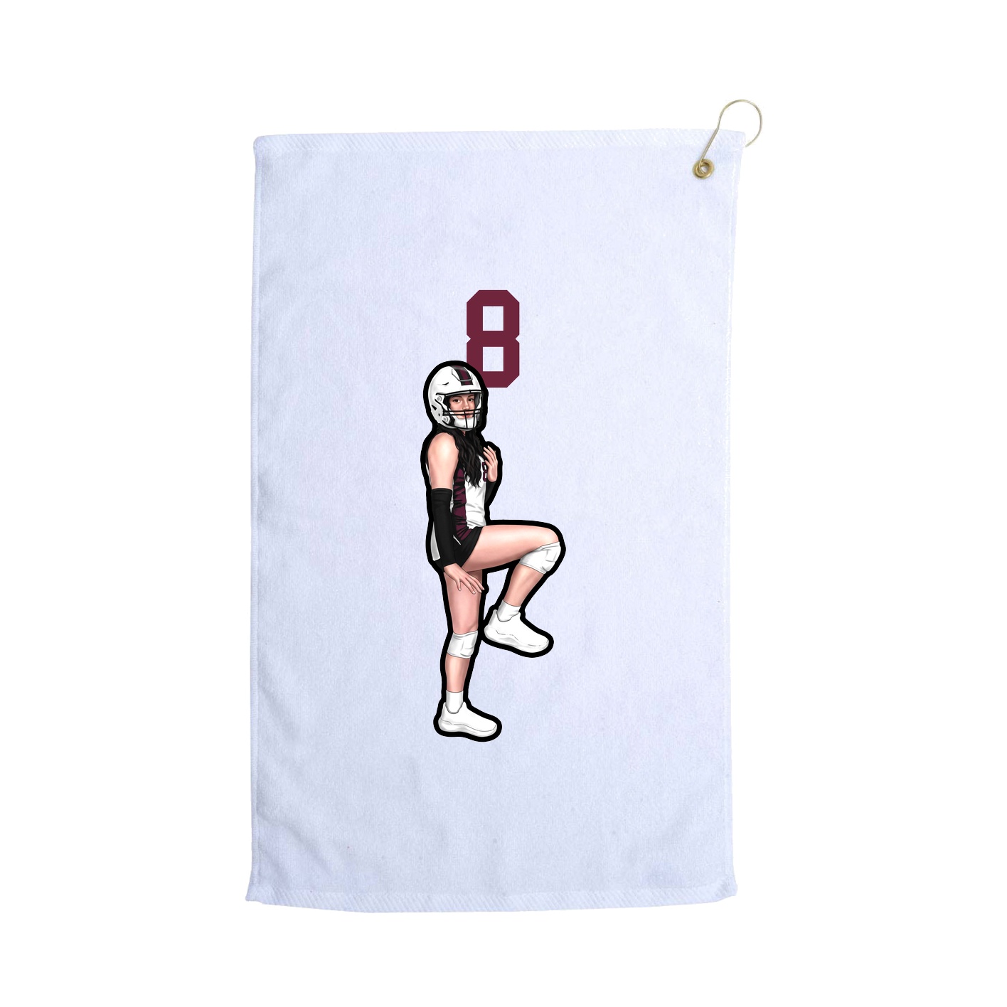 Golf Towel — Number Top in White
