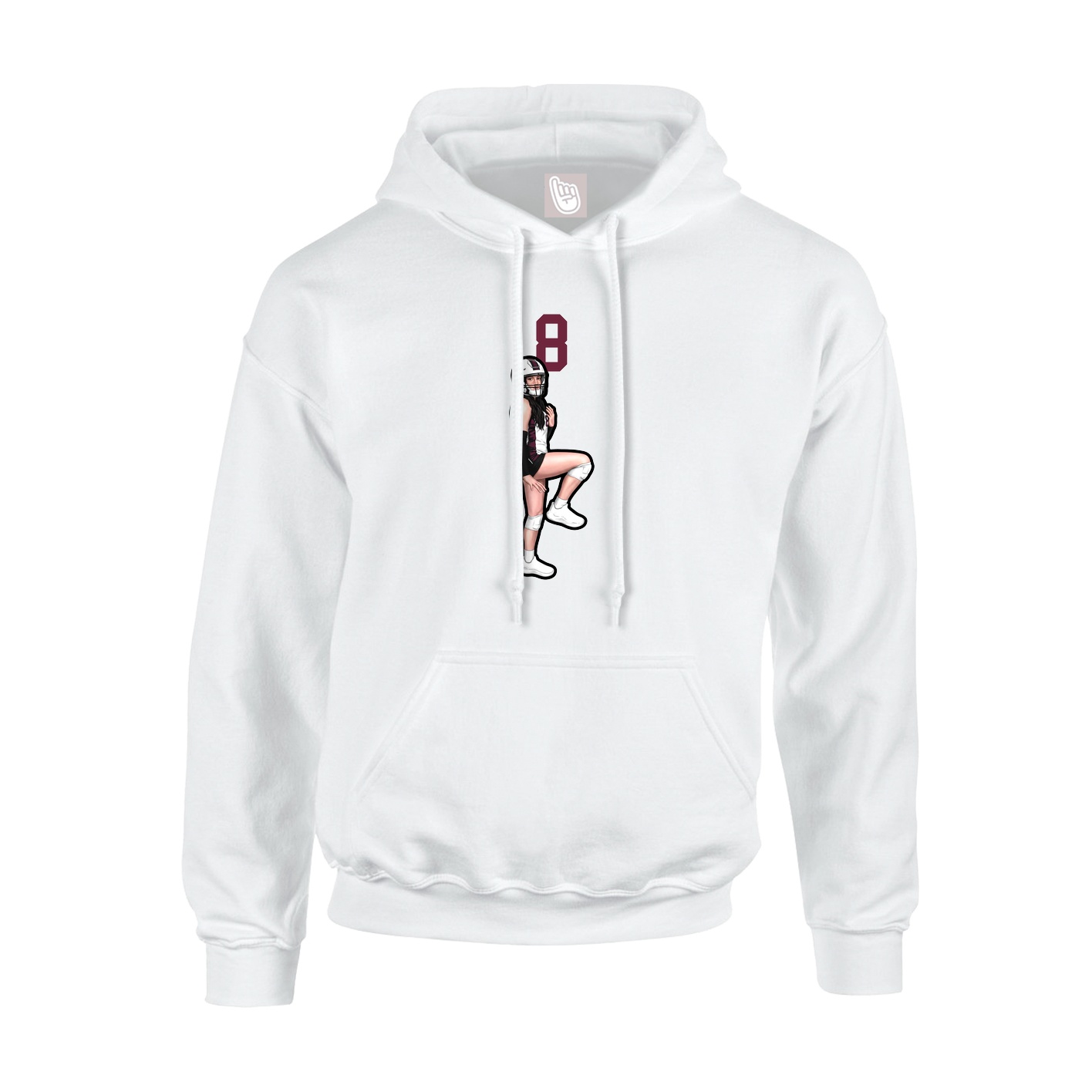 Hoodie — Number Top in White
