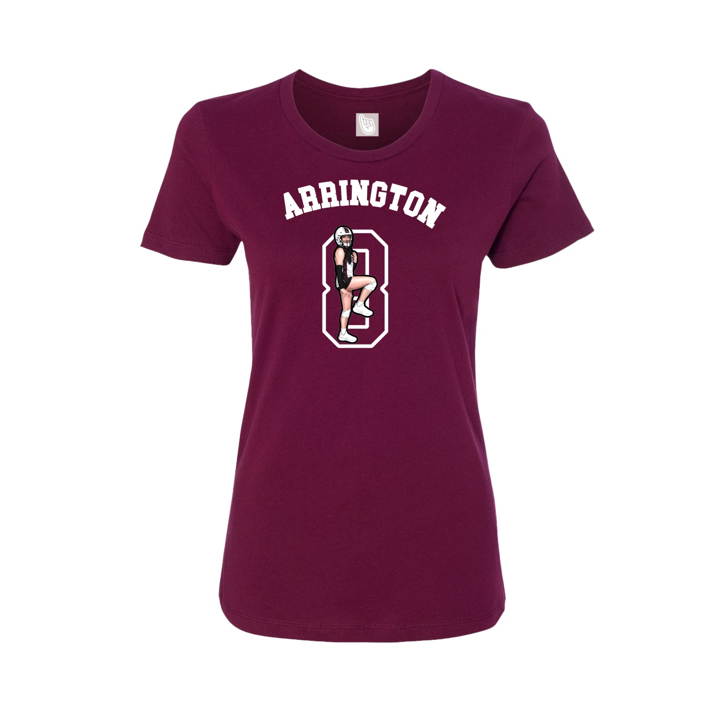 Fitted Women's Tee — Shirsey Arch in Maroon
