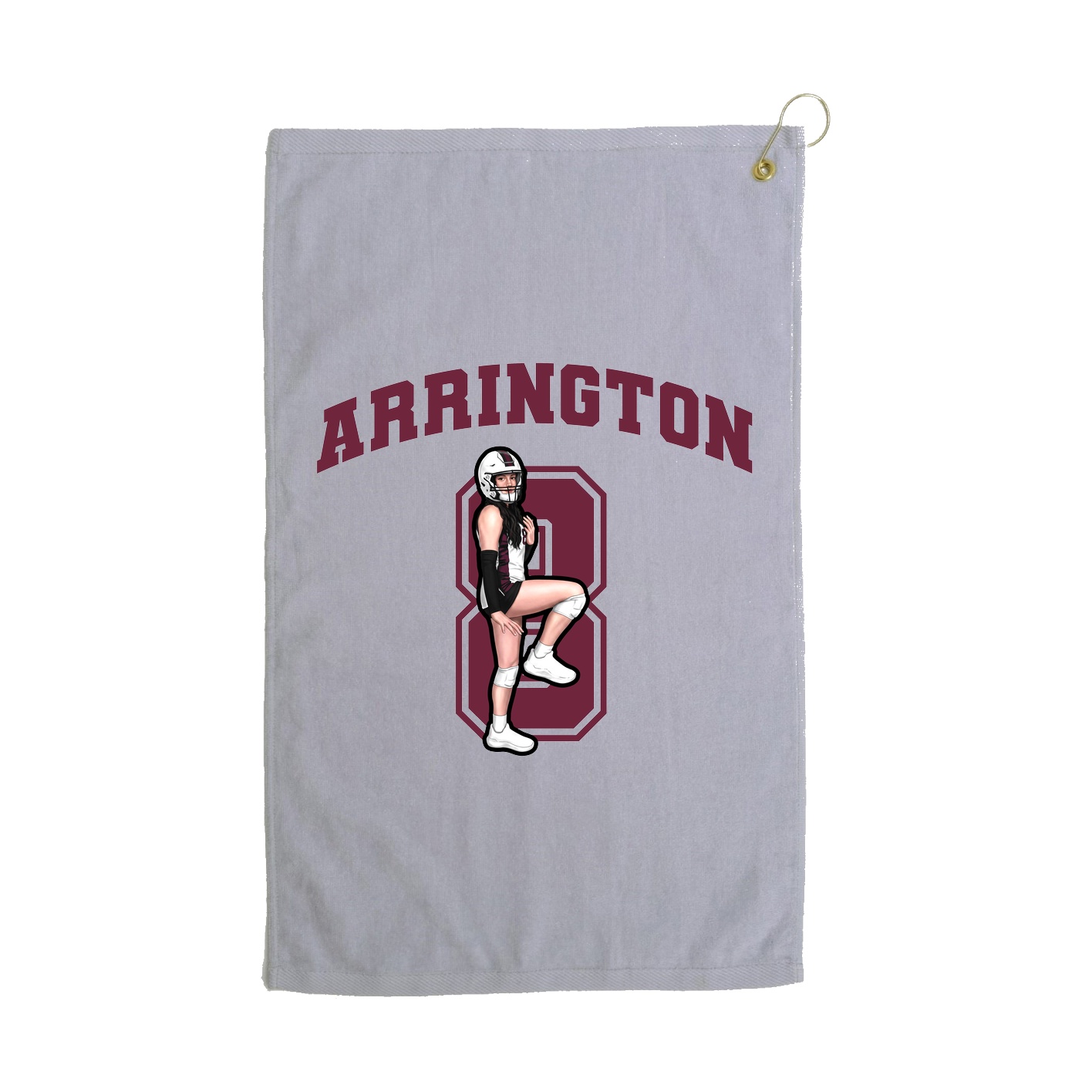 Golf Towel — Number in Grey