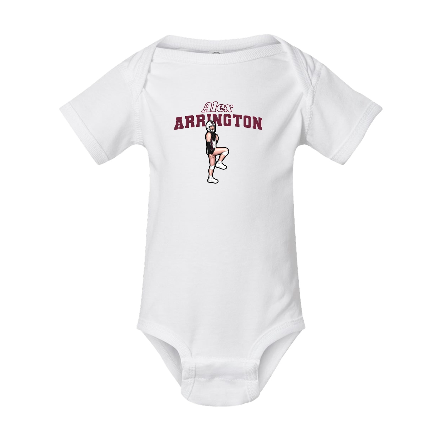 Baby Onesie — Name Arch in White