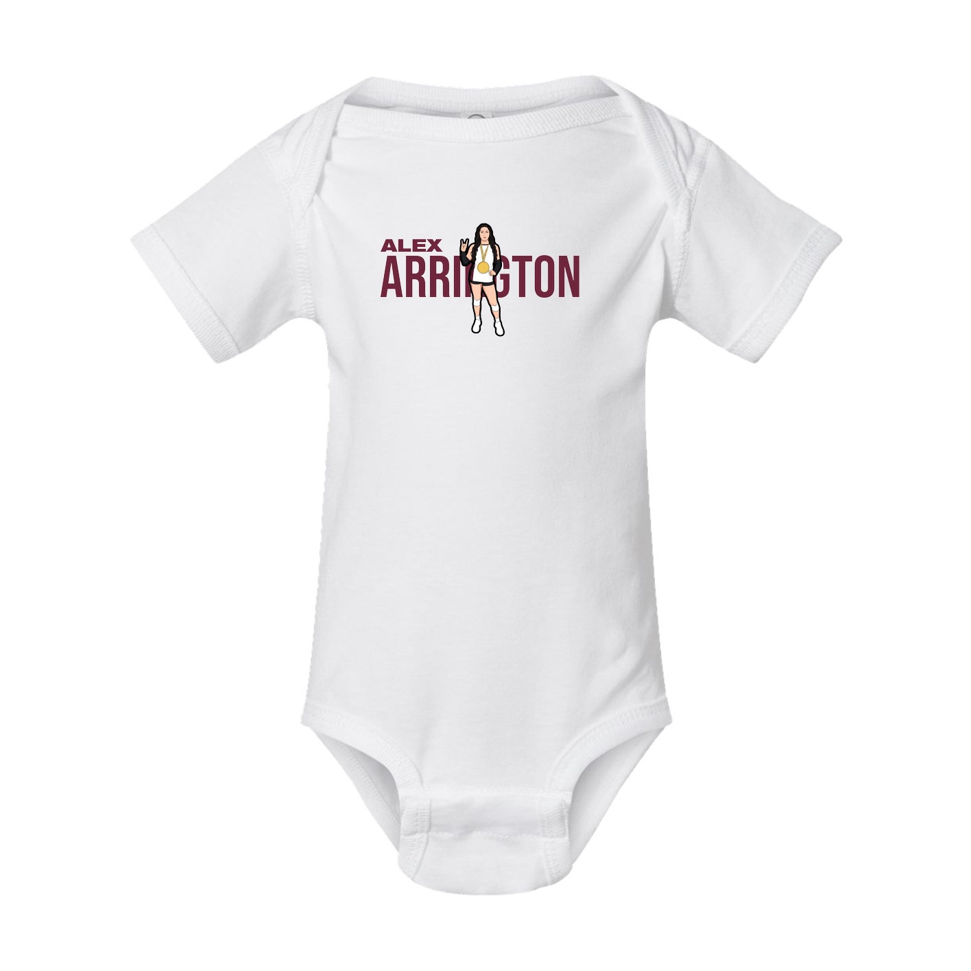 Baby Onesie — Player Name in White