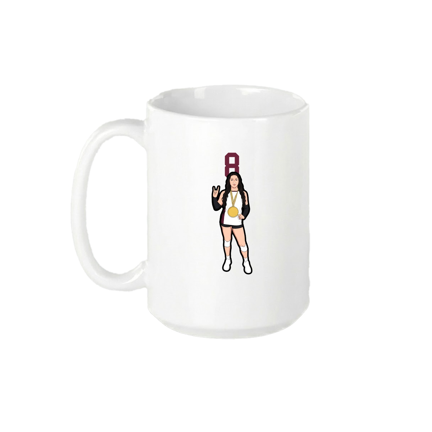 15oz Coffee Mug — Number Top in White