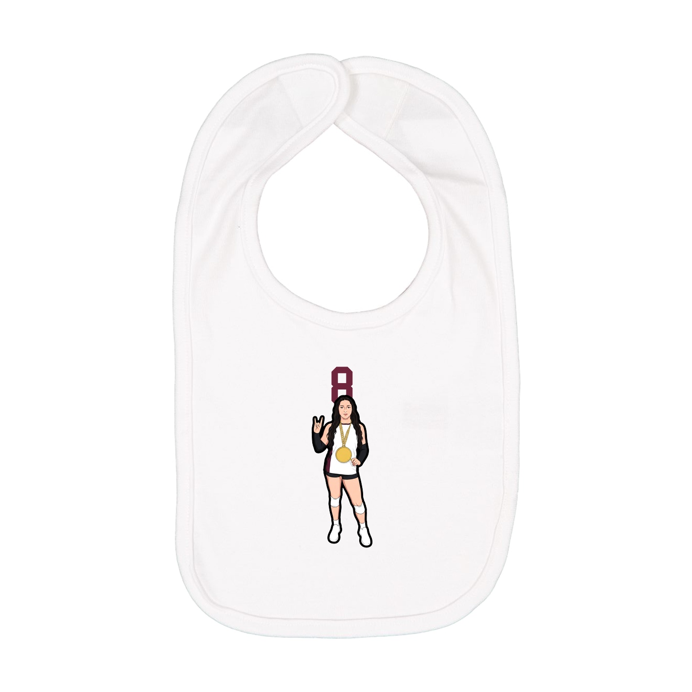 Infant Bib — Number Top in White