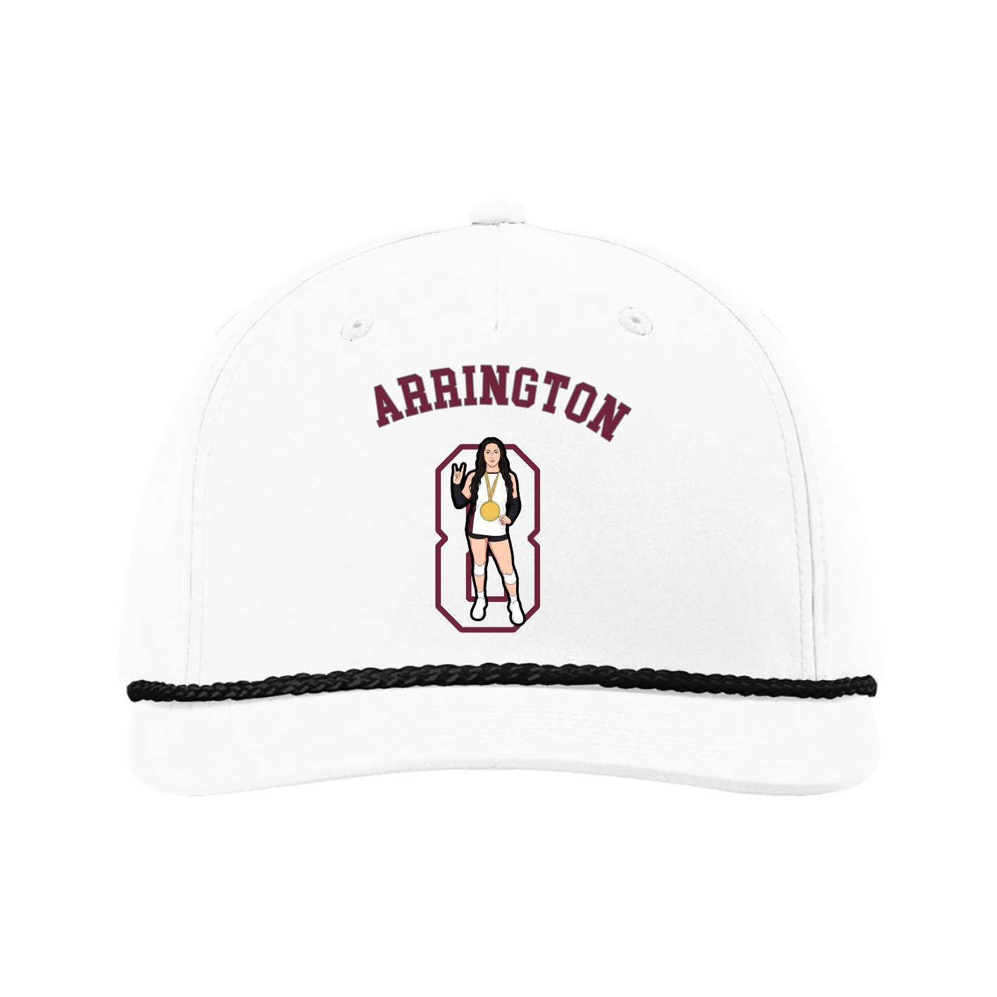 Five-Panel Classic Rope Cap — Shirsey Arch in White