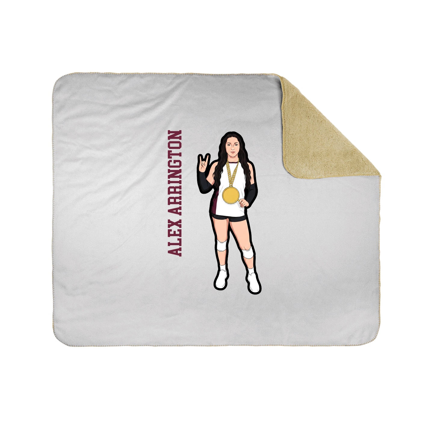 Throw Blanket — Name Vertical in White