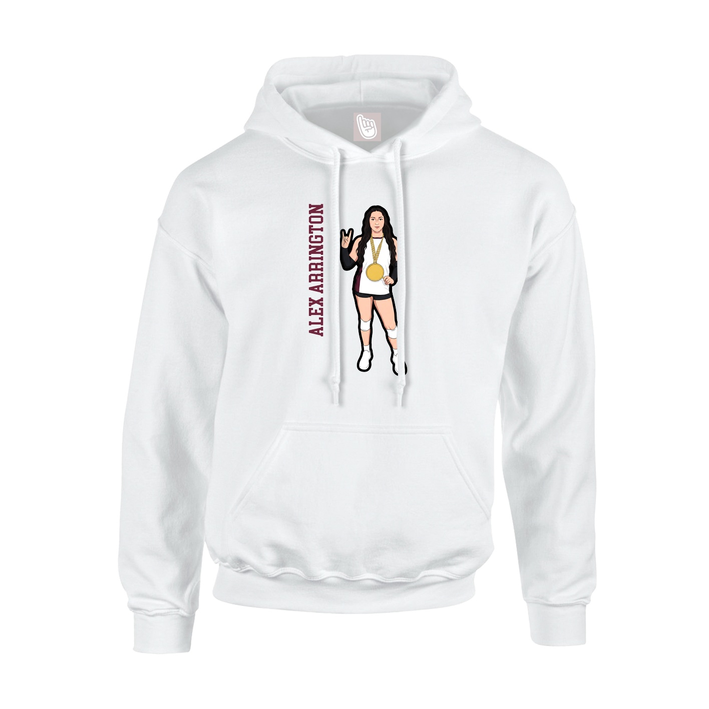 Hoodie — Name Vertical in White