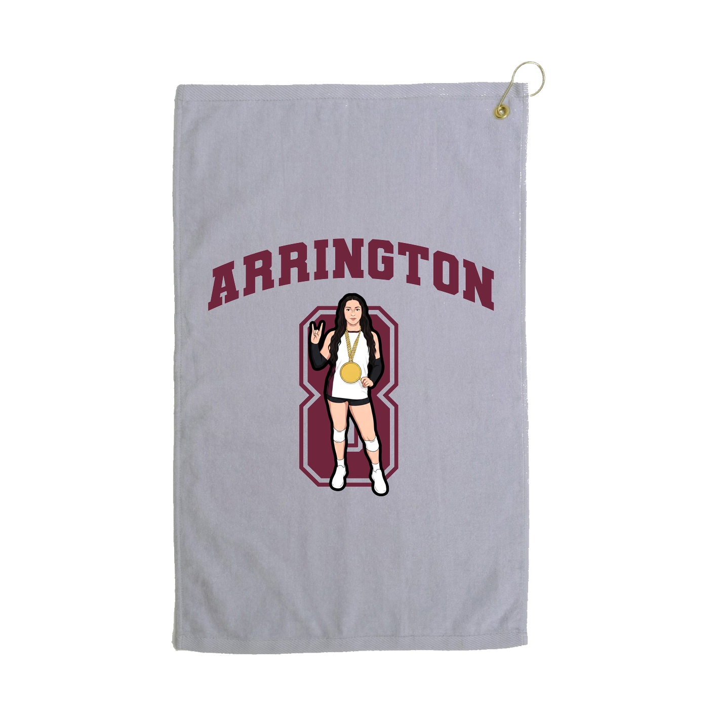 Golf Towel — Number in Grey
