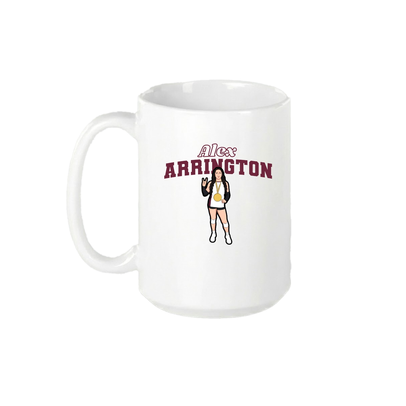 15oz Coffee Mug — Name Arch in White