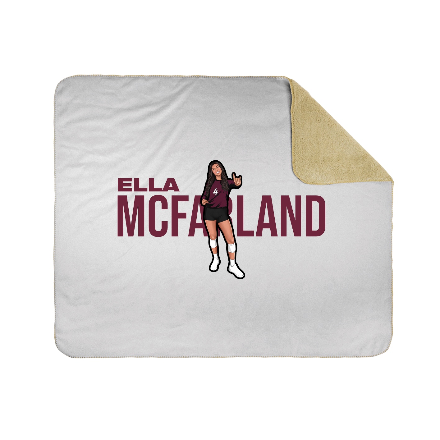 Throw Blanket — Player Name in White
