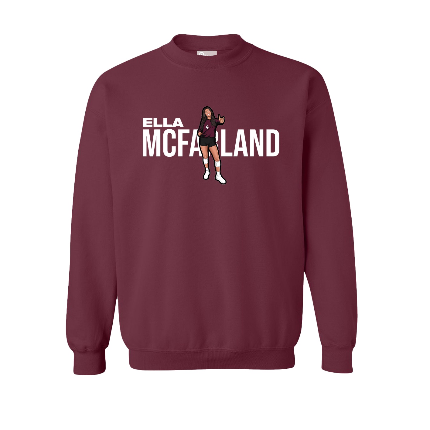 Fleece Crew — Player Name in Maroon