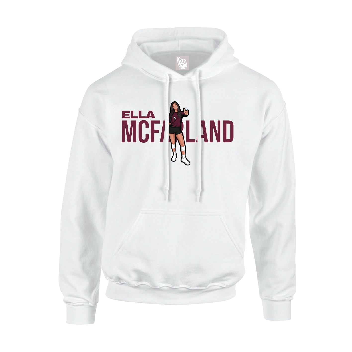Youth Hoodie — Player Name in White
