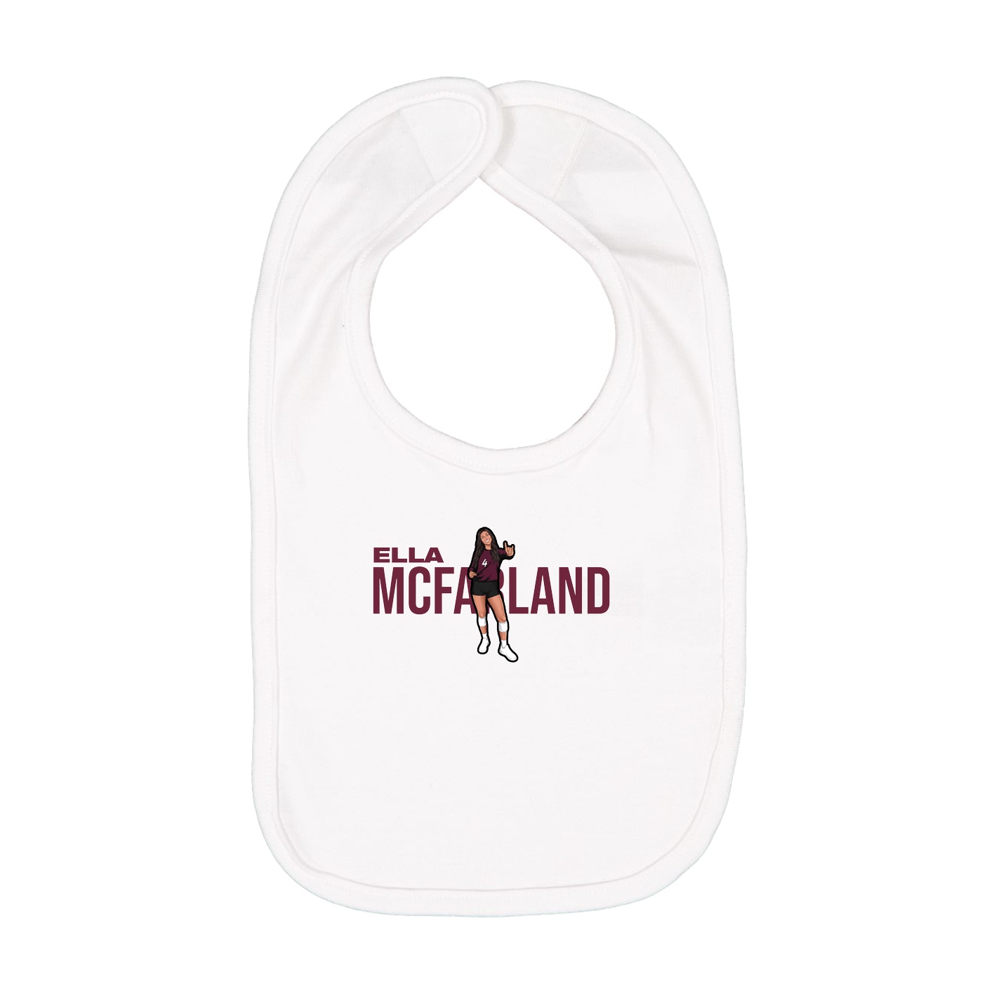 Infant Bib — Player Name in White