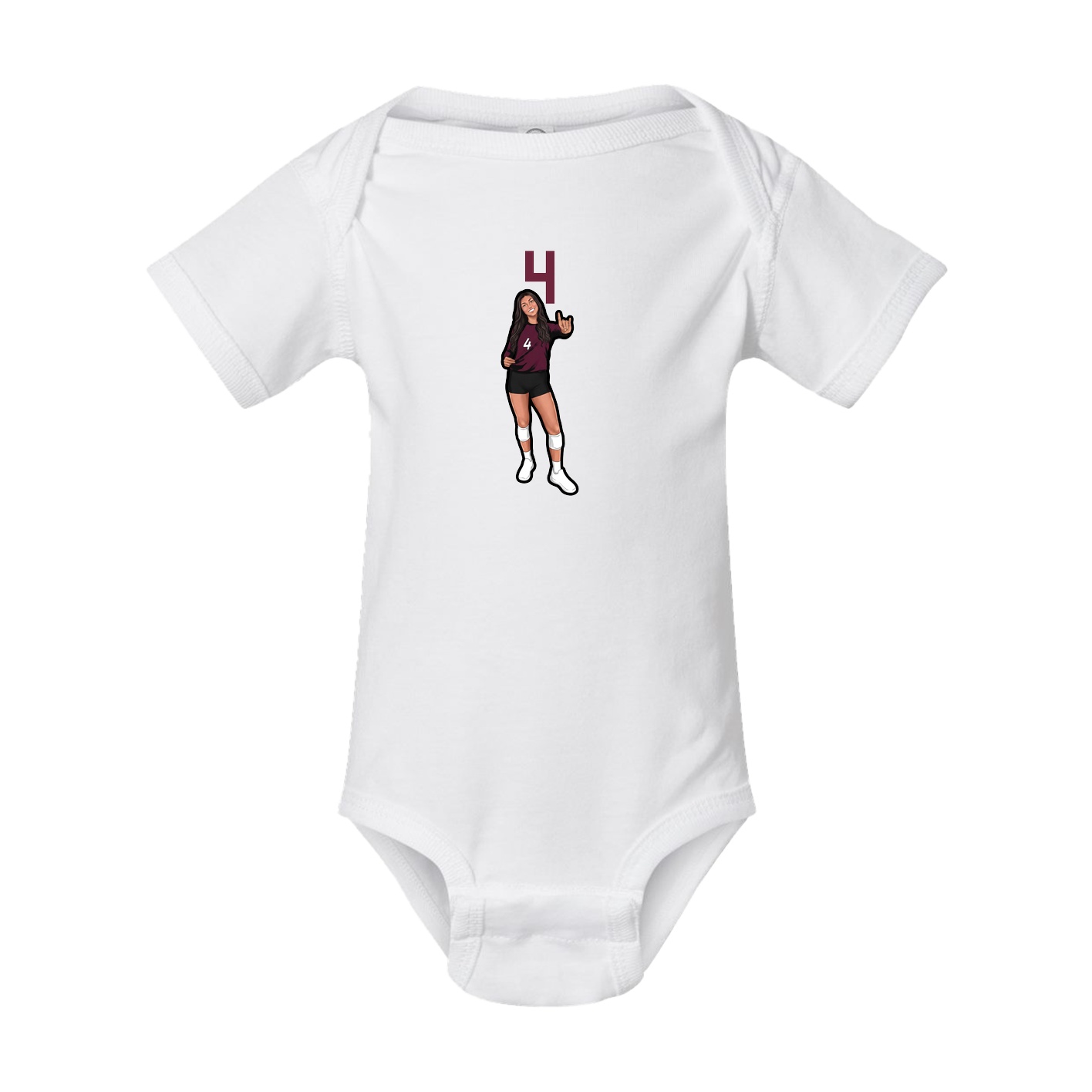 Baby Onesie — Number Top in White